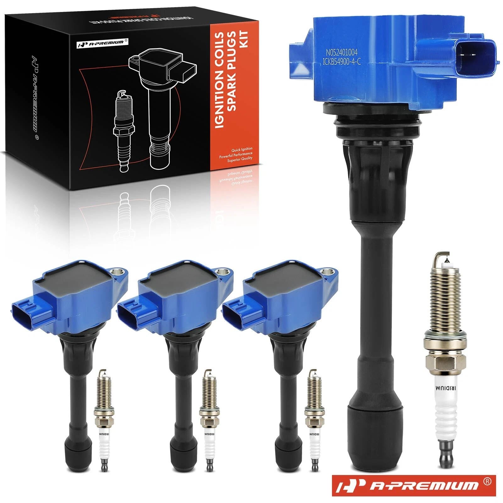 Set of 4 Ignition Coils & 4 Iridium Spark Plugs for Nissan Altima (2007–2013)