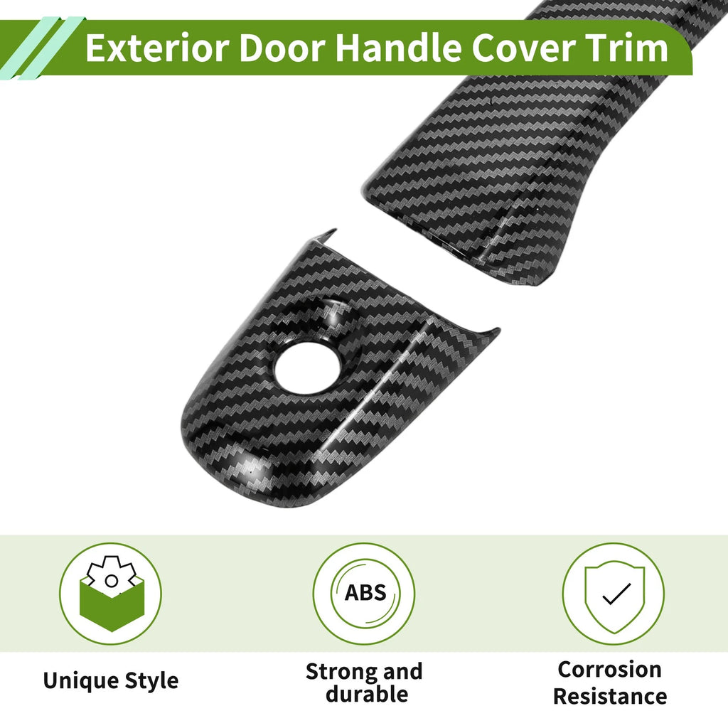 Set of 1 Exterior Door Handle Cover Trim for Ford Explorer (2011–2019) Carbon Fiber Black