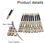 10-Piece Cross Magnetic Screwdriver Bit Set - Alloy Steel