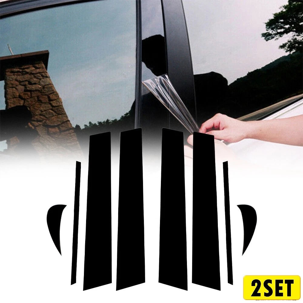16PCS Gloss Black Window Door Pillar Post Trim for Toyota Camry (2018–2021)