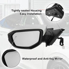 Left Side Exterior Door Mirror Assembly White for Honda Civic (2016-2021)