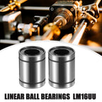 2 Pcs LM16UU Linear Ball Bearings for Car (16mm ID, 28mm OD, 37mm Length)