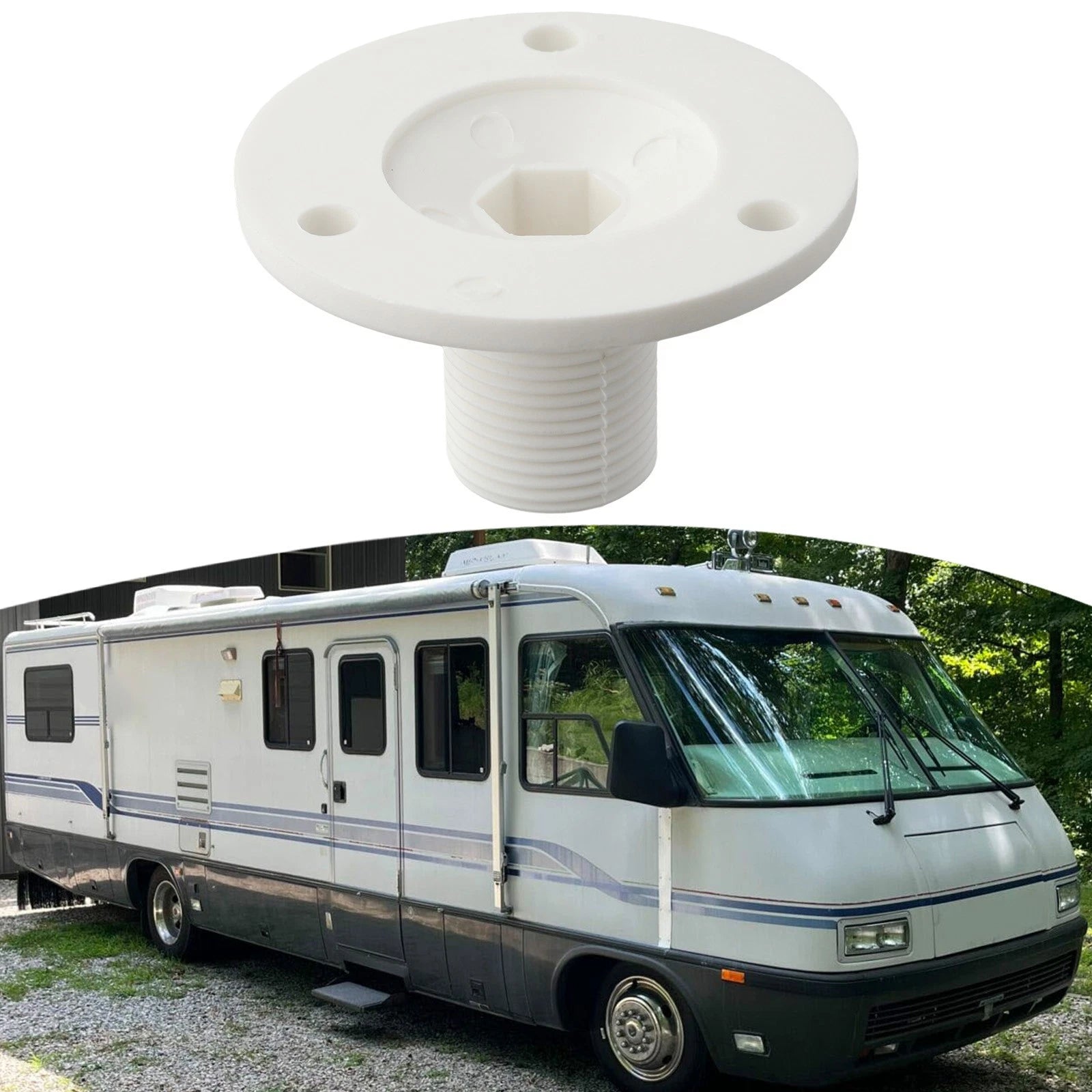 25mm Marine Antenna Base Mount with Male Thread for Boat