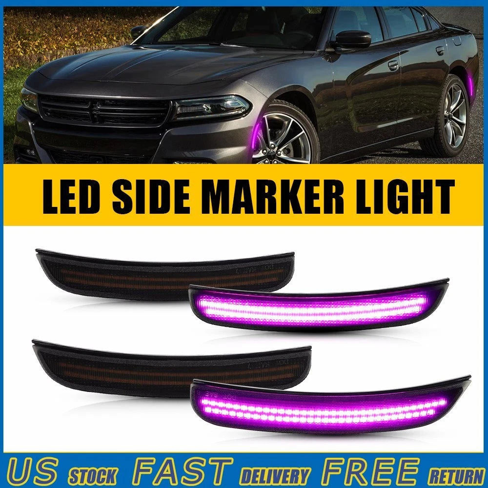 LED Side Bumper Marker for Dodge Charger (2015–2022) - Smoked Purple