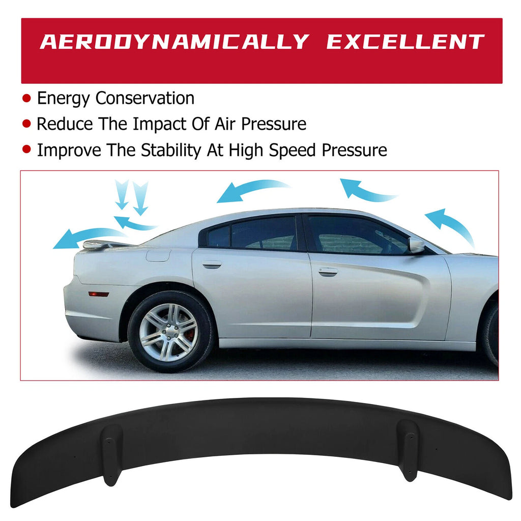 Rear Trunk Spoiler Wing for Dodge Charger (2011-2023) Matte Black