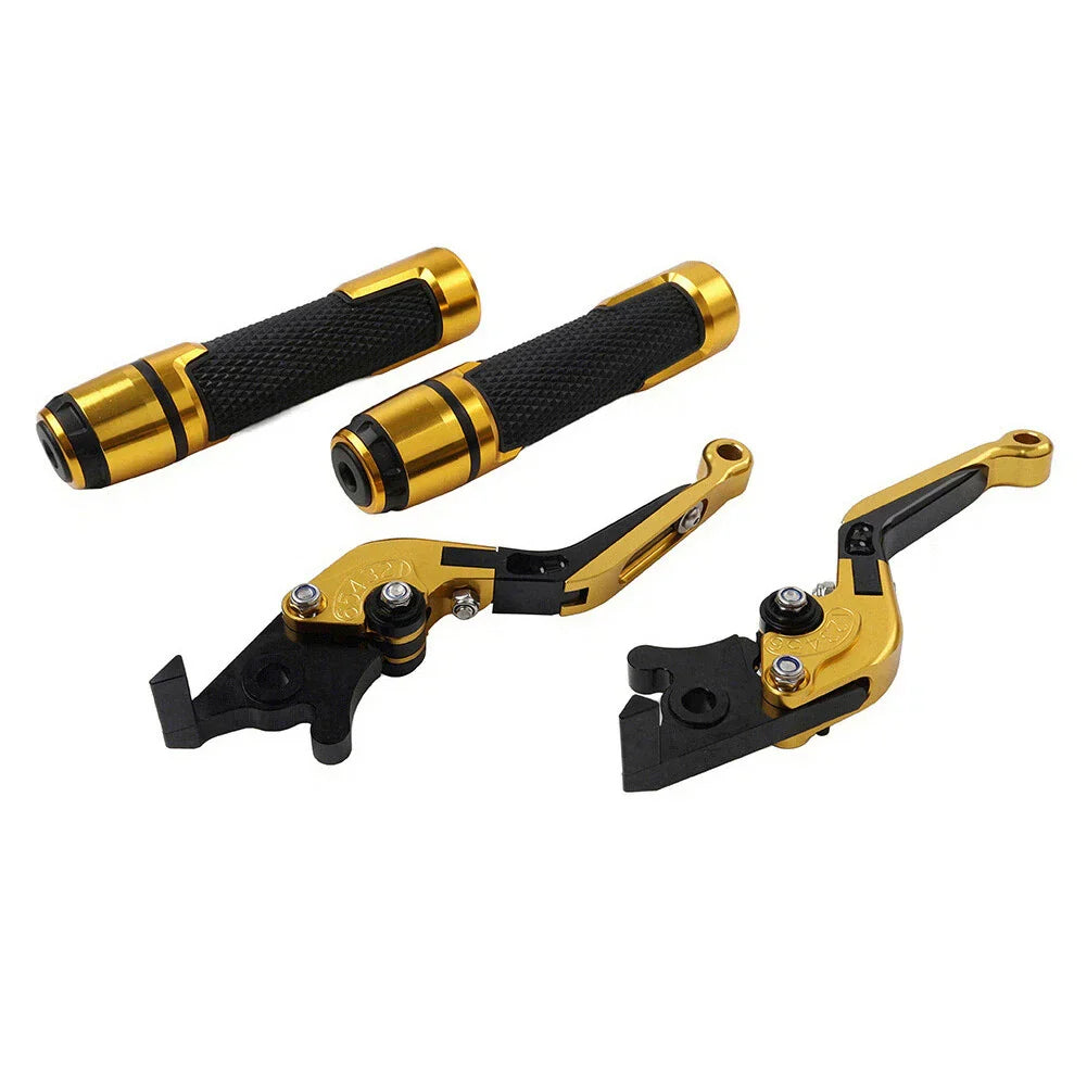 Gold Extendable Brake Clutch Lever Grip Set for Yamaha MT-15 XSR155 (2019-2023)