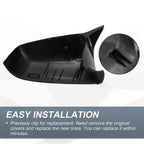 Set of 2 Rearview Mirror Cover Caps Black Carbon Fiber for BMW E60 E61 F10 F11 E63