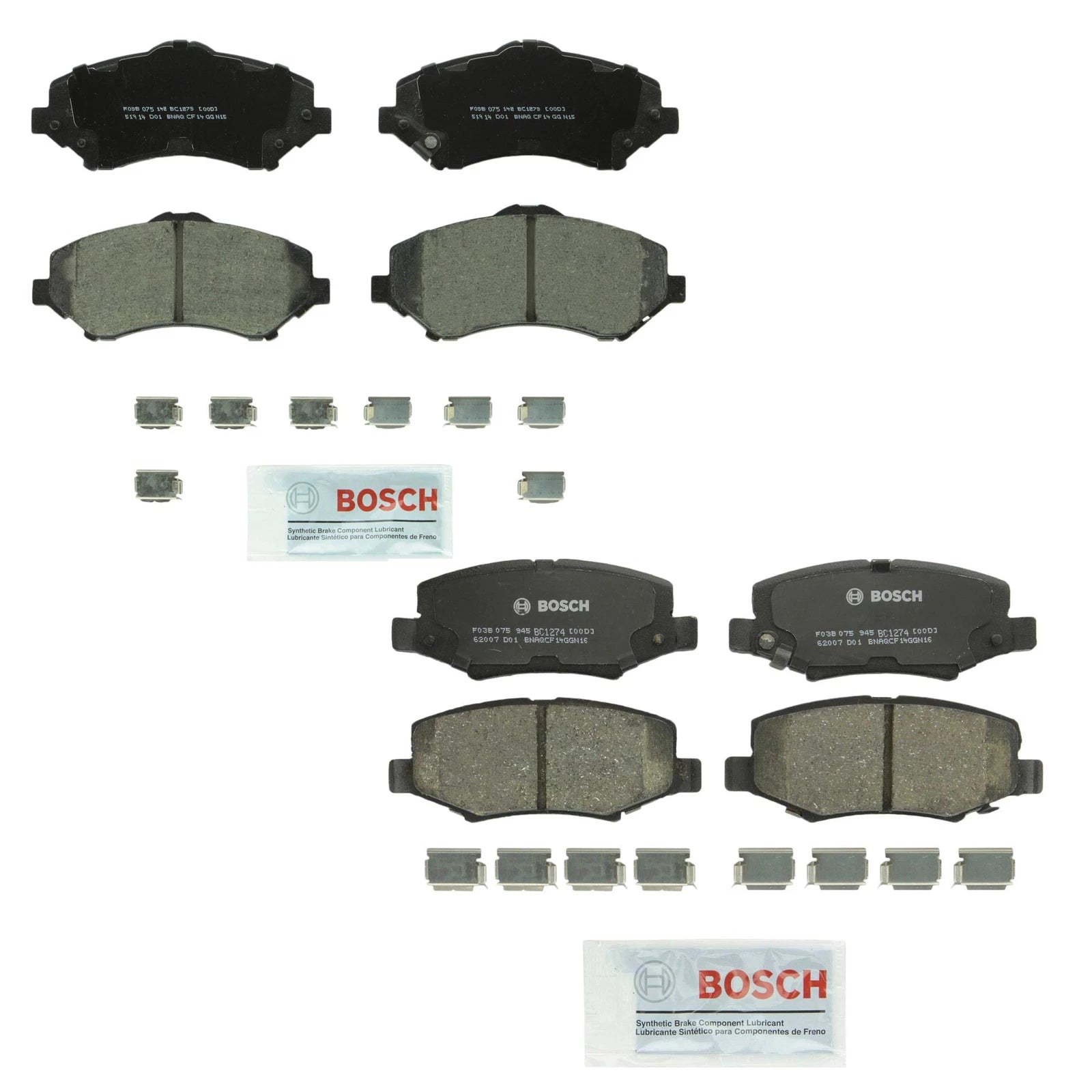 Bosch QuietCast Brake Pads Kit for Dodge Jeep V6 (Front & Rear)