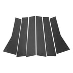 6 Pcs Door Pillar Window Trim for Mitsubishi (Carbon Fiber Pattern)