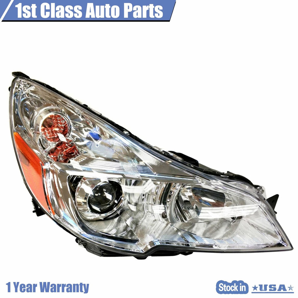 Set of 2 Halogen Headlights with Chrome Bezel for Subaru Outback (2013–2014)