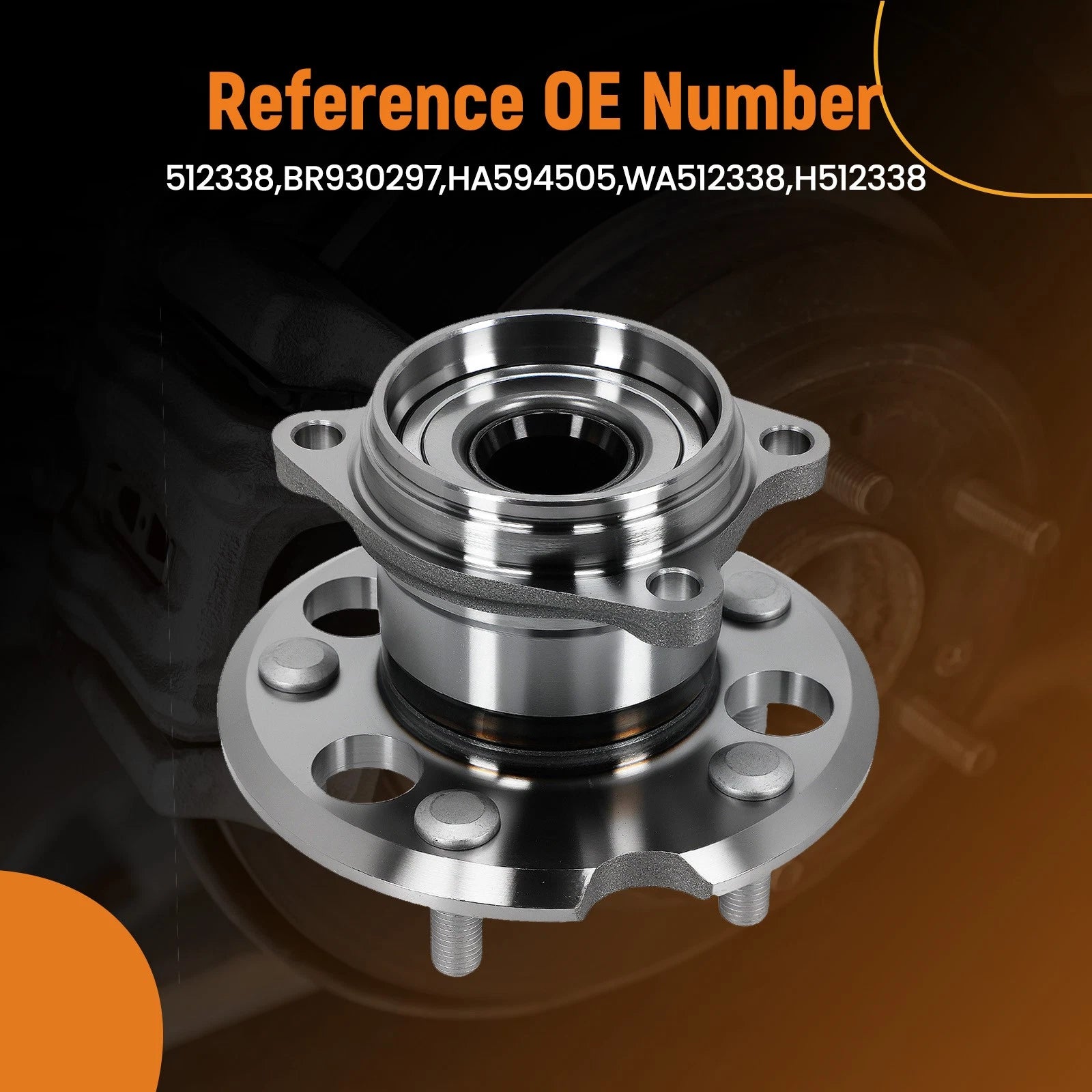 Rear Hub Bearing Assembly for Toyota RAV4 AWD (2001–2005) 512338 5-Lug 4-Bolt