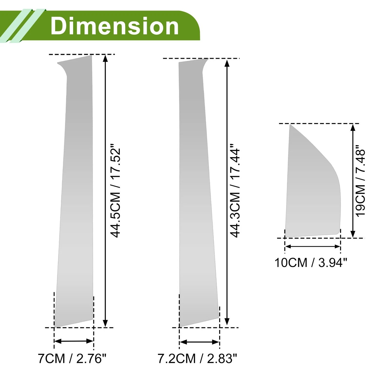 Set of 6 Pillar Window Trim for Chevy Aveo (2002–2006) Silver Tone
