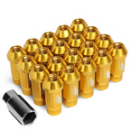 20 Pcs J2 7075 Forged Aluminum M12x1.5 Knurled Top Lug Nuts for
