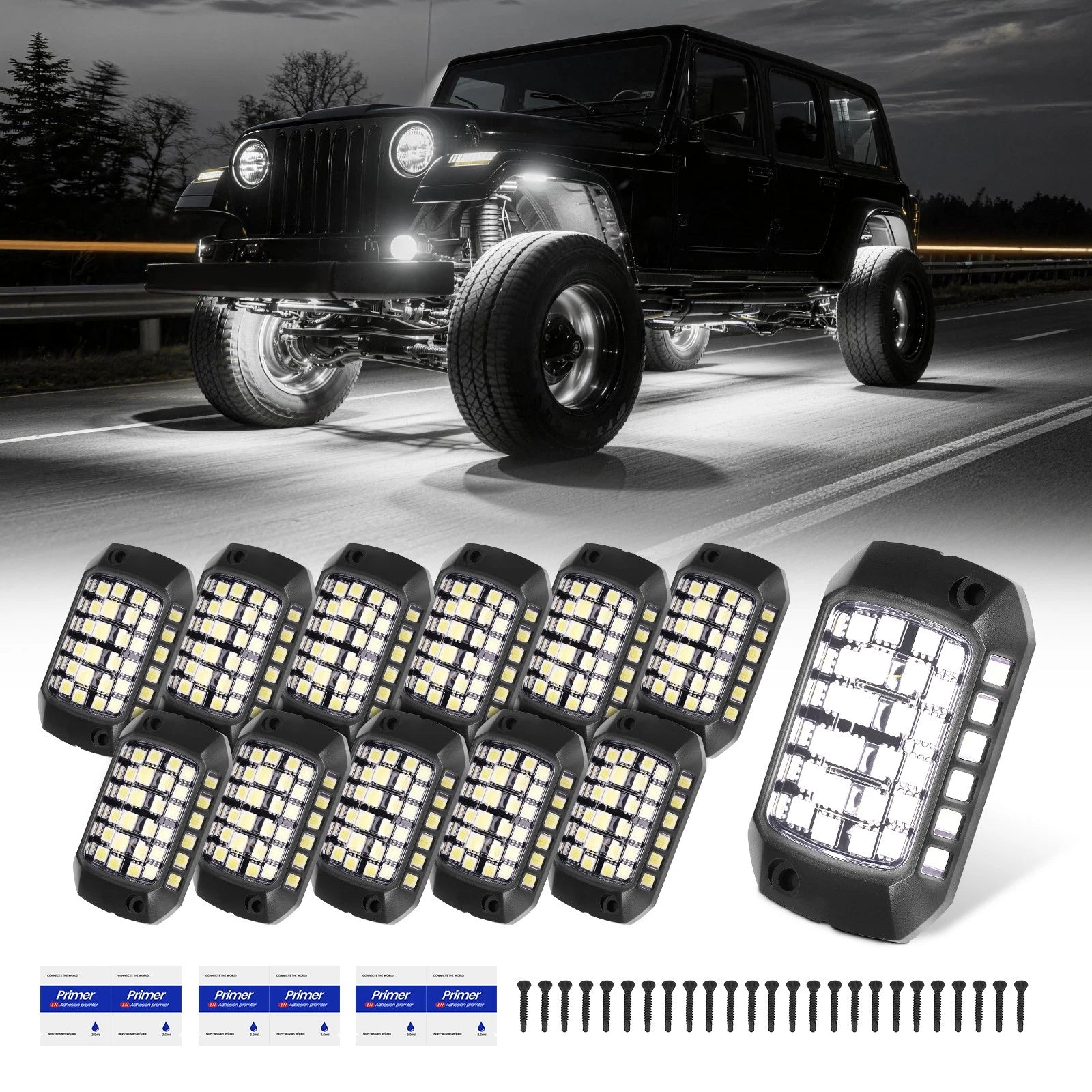 2X LED Rock Lights for Offroad Pickup Truck