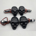 4Pcs Black Skull LED Turn Signal Lamps for Harley/Ducati/BMW