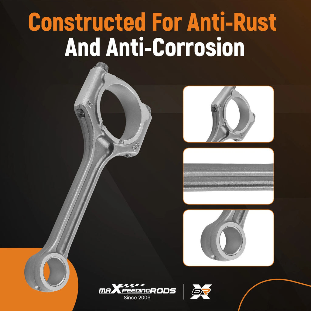 Set of 4 Piston & Rings Connecting Rod Kit for Hyundai Tucson Kia 2.0L (2014–2018)