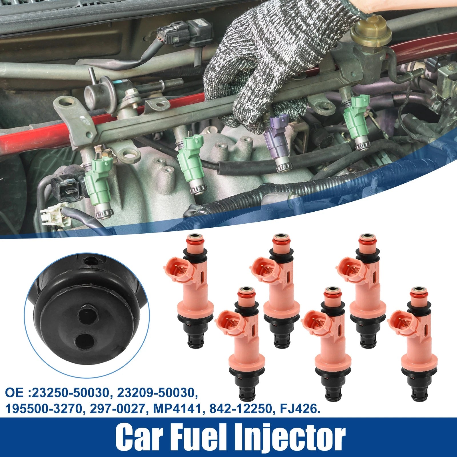 6pcs Fuel Injector Nozzle for Lexus GS400 (1998–2000) 23209-50030
