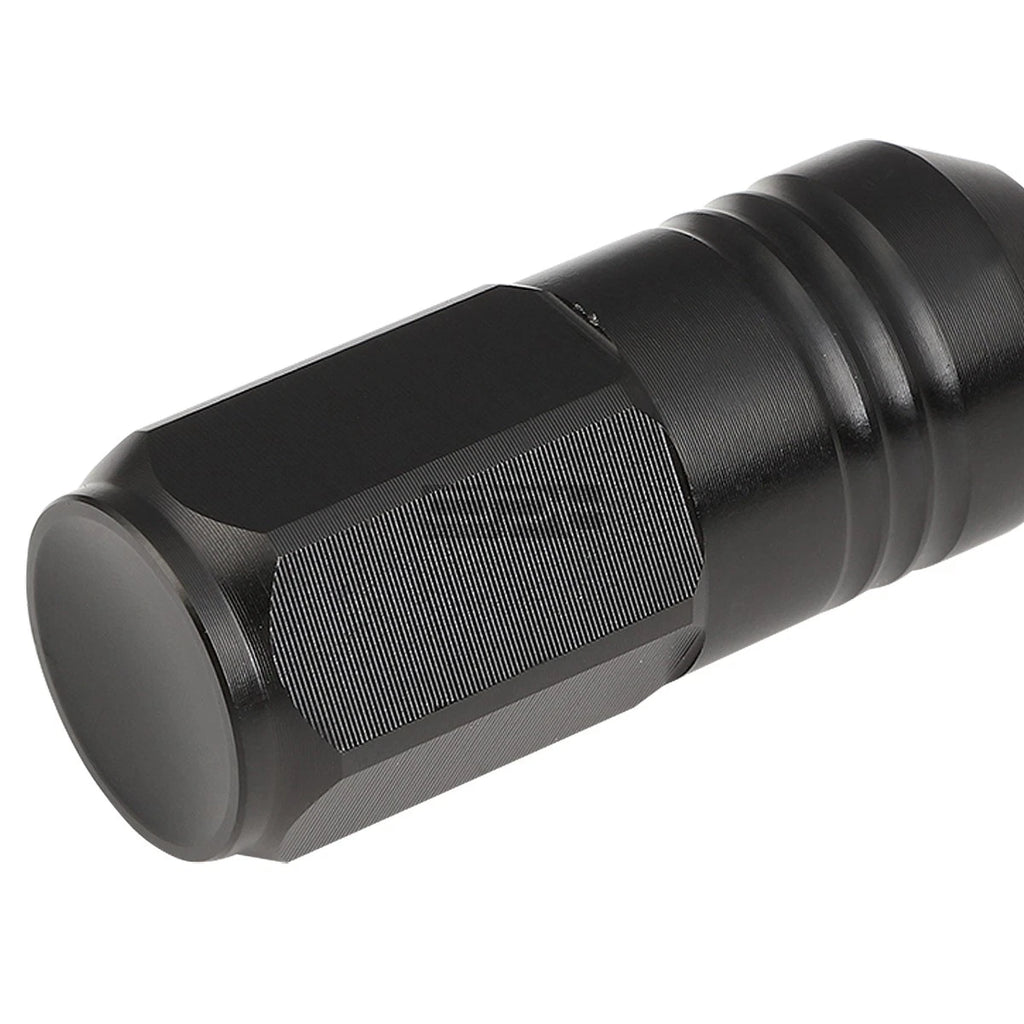 20 PCS Closed End M12x1.25 50mm Tall Black Aluminum Lug Nuts + Adapter