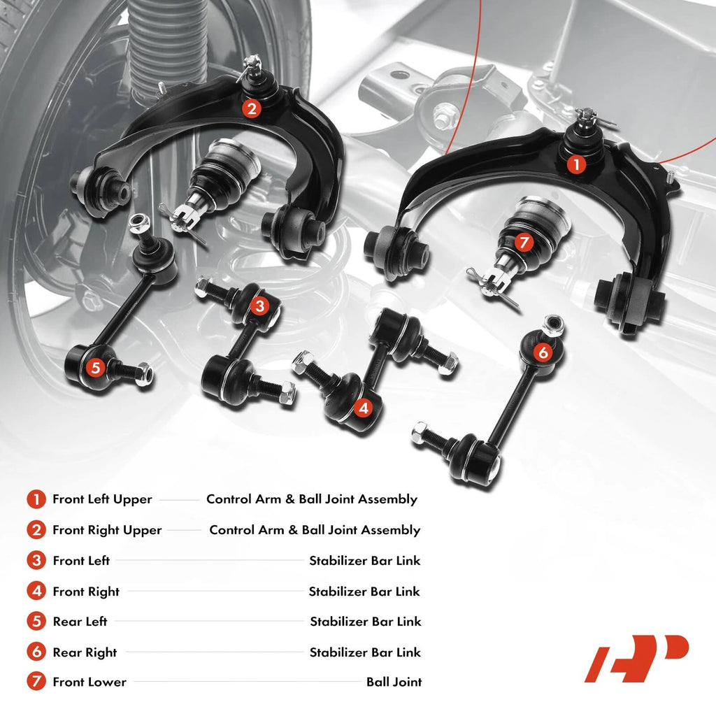 8x Front Upper Control Arm with Ball Joint for Honda Accord