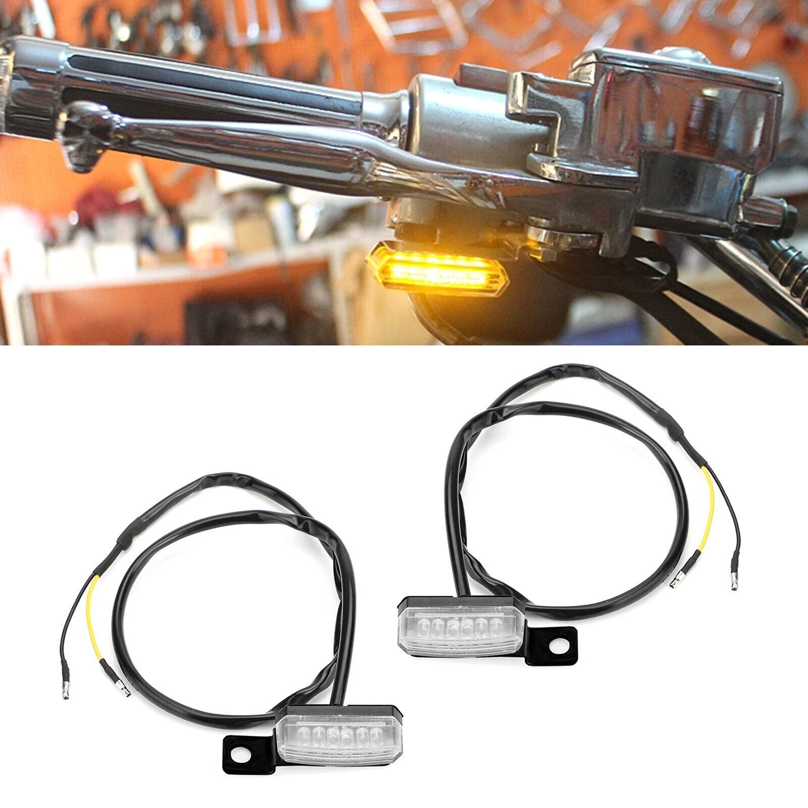 1 Pair LED Front Turn Signal Lamp for Universal Motorcycle