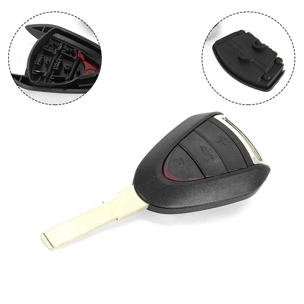3 x Remote Key Fob Case Shell Blade for Porsche Cayman