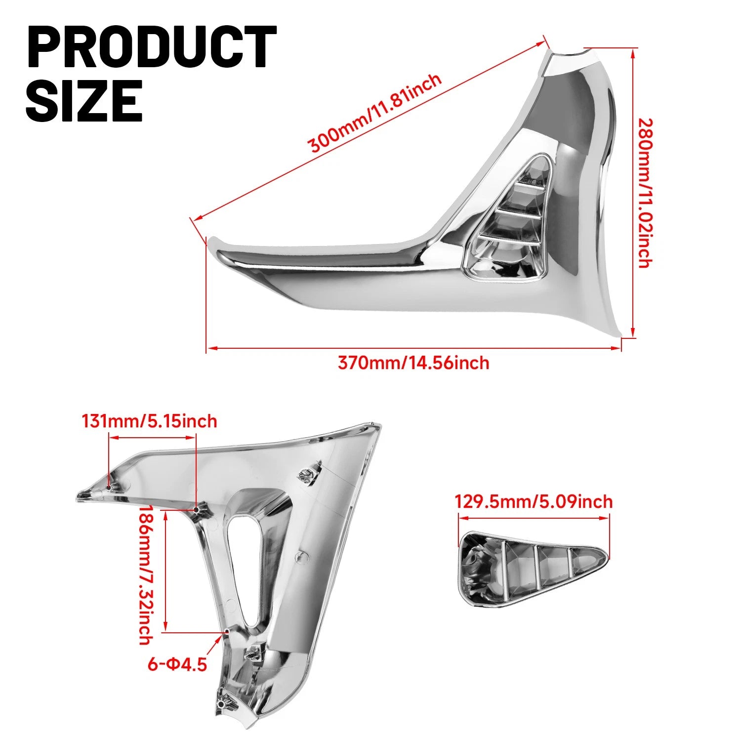 Set of 2 Modified Triangle Covers for Honda GoldWing GL1800 (2001–2011)