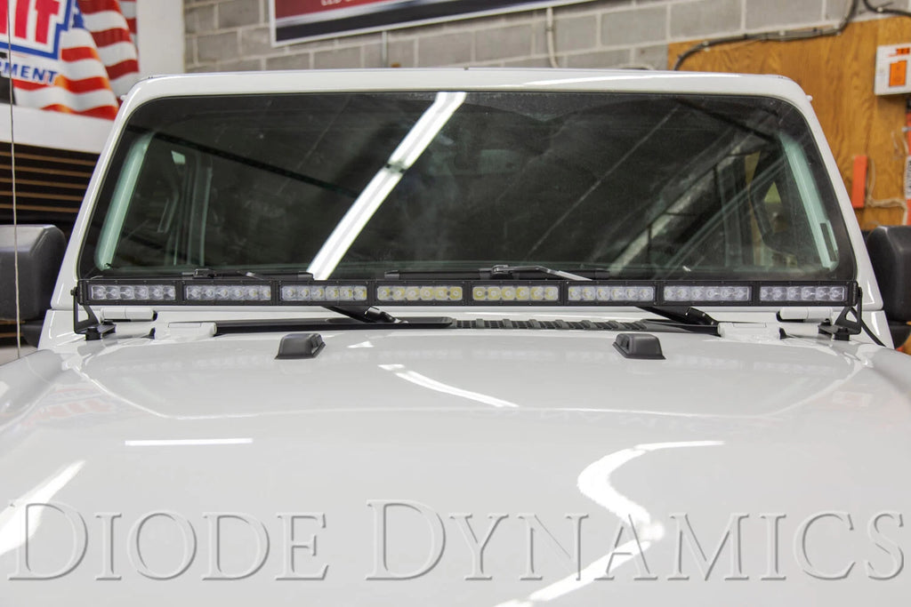 Hood Mount LED Light Bar Brackets for Jeep JL Wrangler (2018–2023)