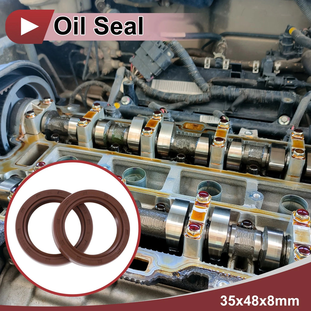 Set of 2 Oil Seal Rotary Shaft Seal FKM Rubber 35x48x8mm