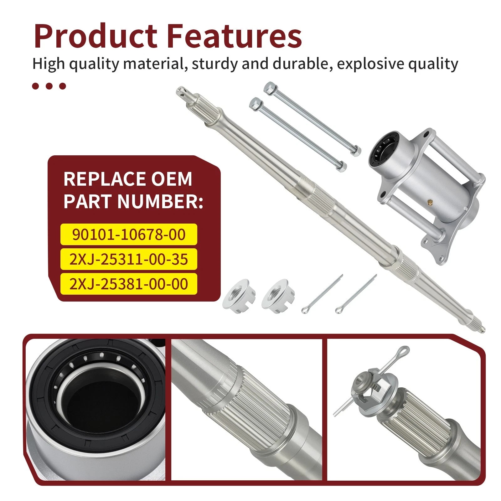 Rear axle shaft with housing carrier hub for Yamaha Blaster YFS200 (1988-2002)