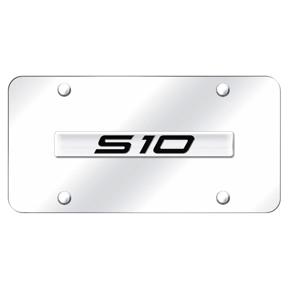 Chrome Name on Chrome License Plate - Officially Licensed for Chevrolet S-10