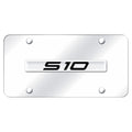 Chrome Name on Chrome License Plate - Officially Licensed for Chevrolet S-10