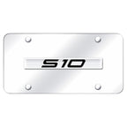 Chrome Name on Chrome License Plate - Officially Licensed for Chevrolet S-10