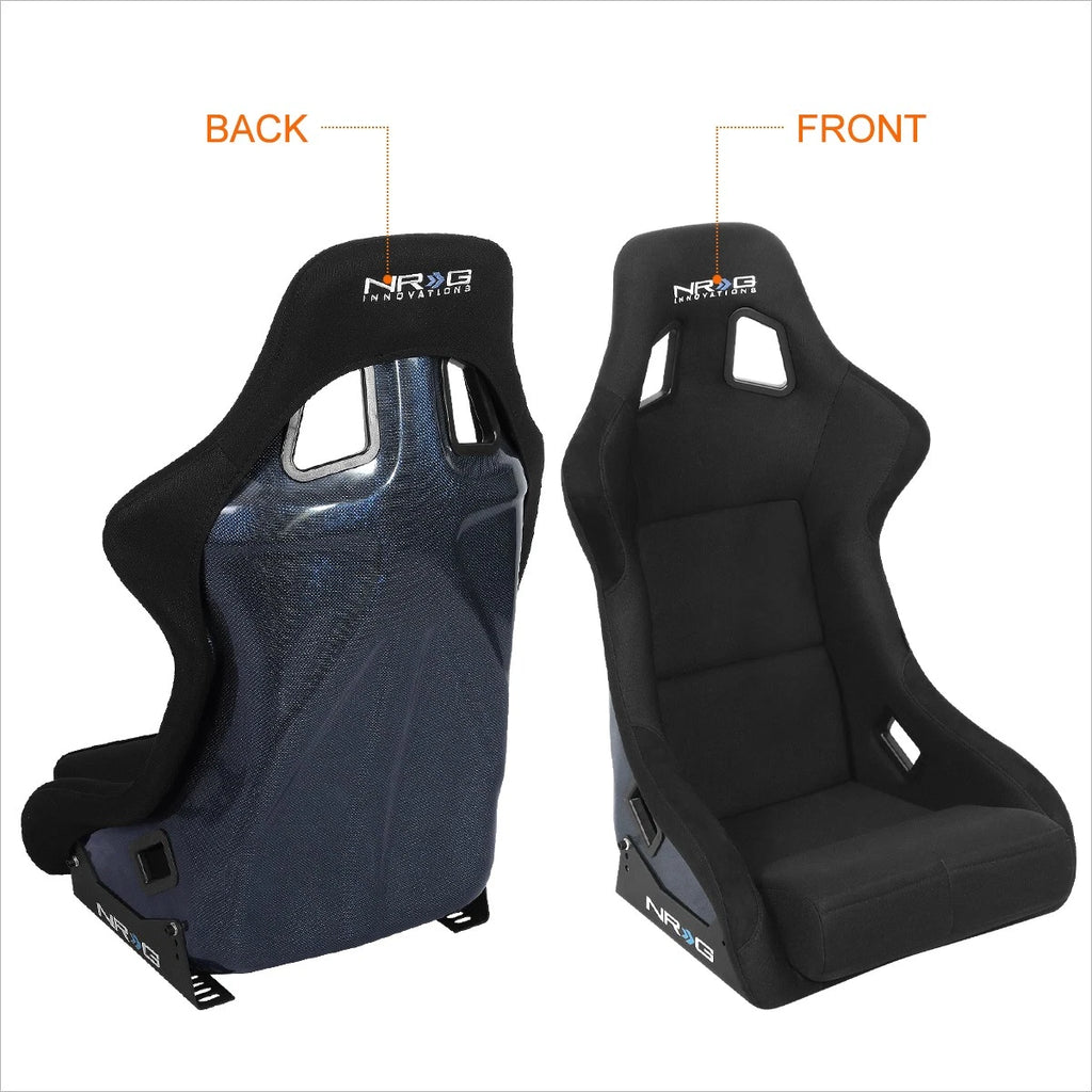 NRG RSC-302CF-BL Bucket Racing Seat for Universal Fit (Carbon Fiber, Blue)