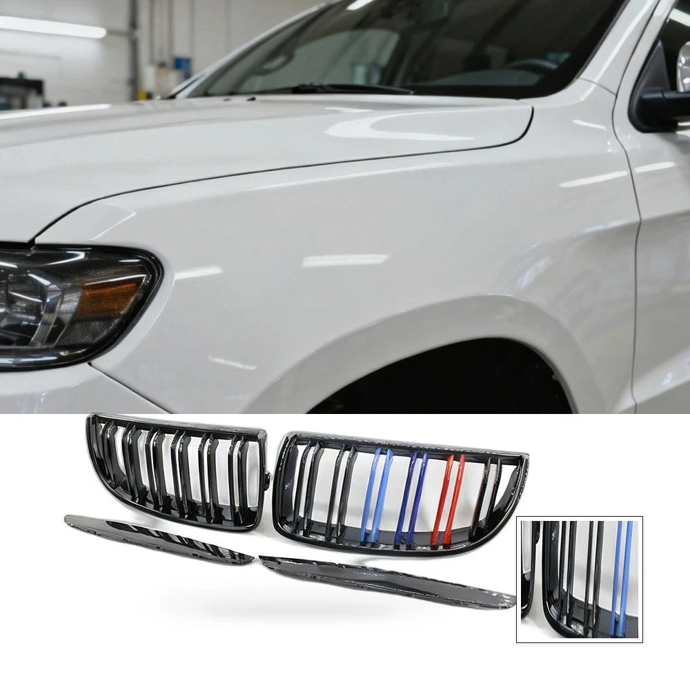 Gloss Black Dual Line Grille for BMW 3 Series E90 E91 (2006–2008)