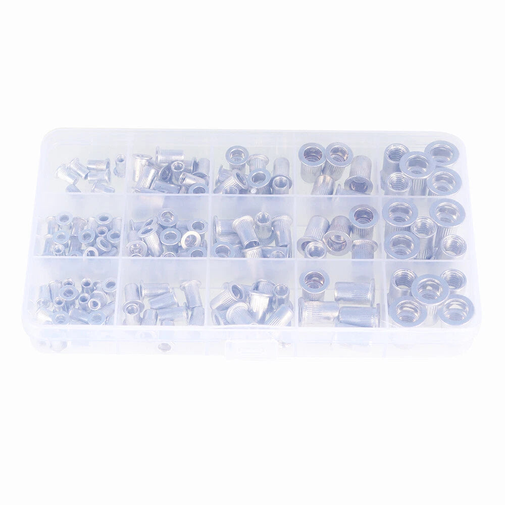 150-Piece Aluminum Rivet Nut Kit for Metric Rivnuts M3 M4 M5 M6 M8