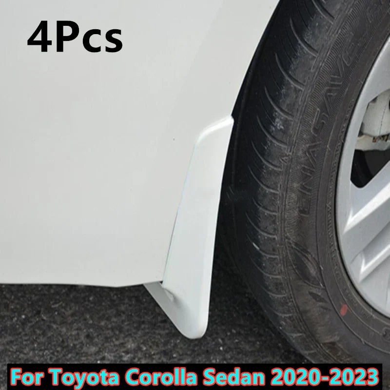 White Painted Mud Flaps Guard Splash for Toyota Corolla Sedan (2020–2023)