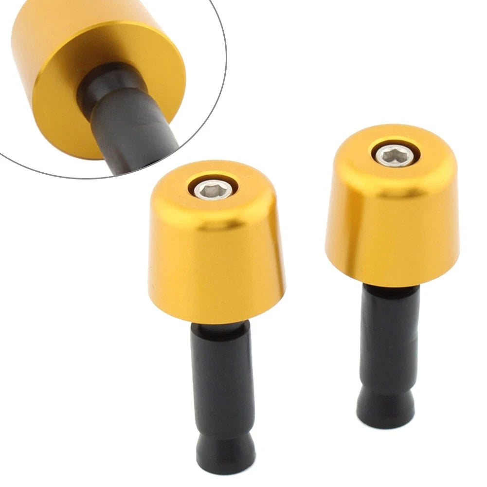 Handlebar Grips & End Caps for Universal Motorcycle (1in/25.4mm) Gold