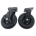 2 Pcs 8" Rubber Swivel Caster Wheels for Heavy-Duty Use (1000Lbs)