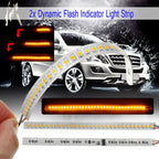 2x Dynamic LED Car Side Mirror Turn Signal Light Strip 18cm for All Cars