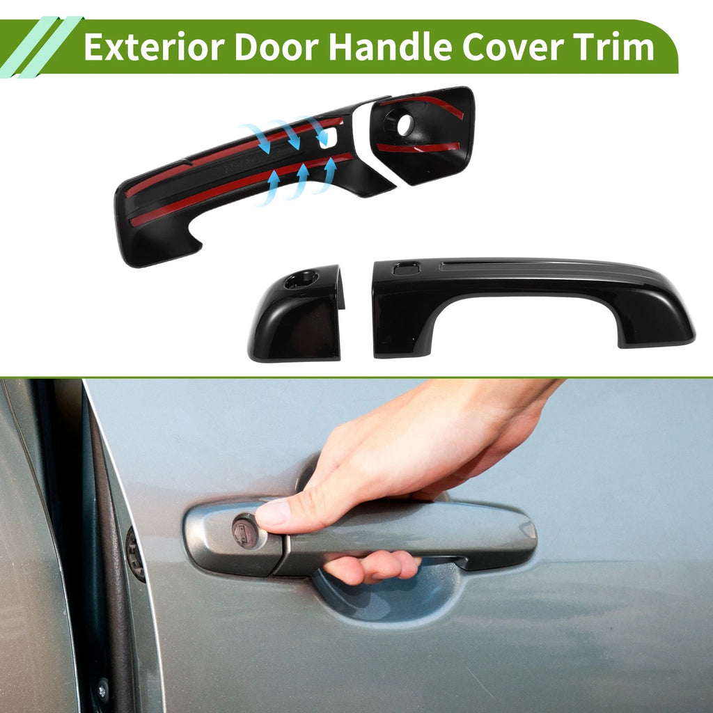 Exterior Door Handle Cover Trim for Ford Bronco (2021–2025) Gloss Black ABS
