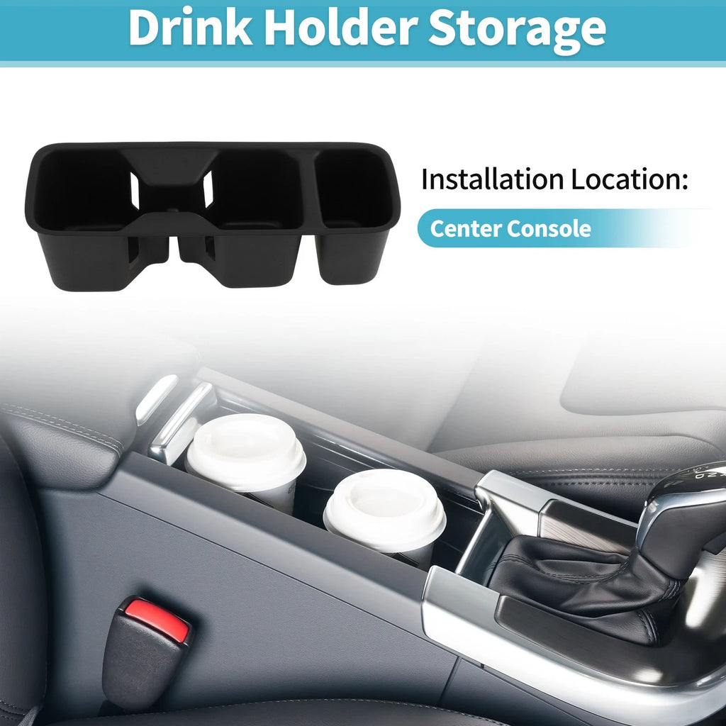 Center Console Cup Holder Organizer for Kia Telluride (2020–2025) Silicone Black