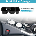 Center Console Cup Holder Organizer for Kia Telluride (2020–2025) Silicone Black