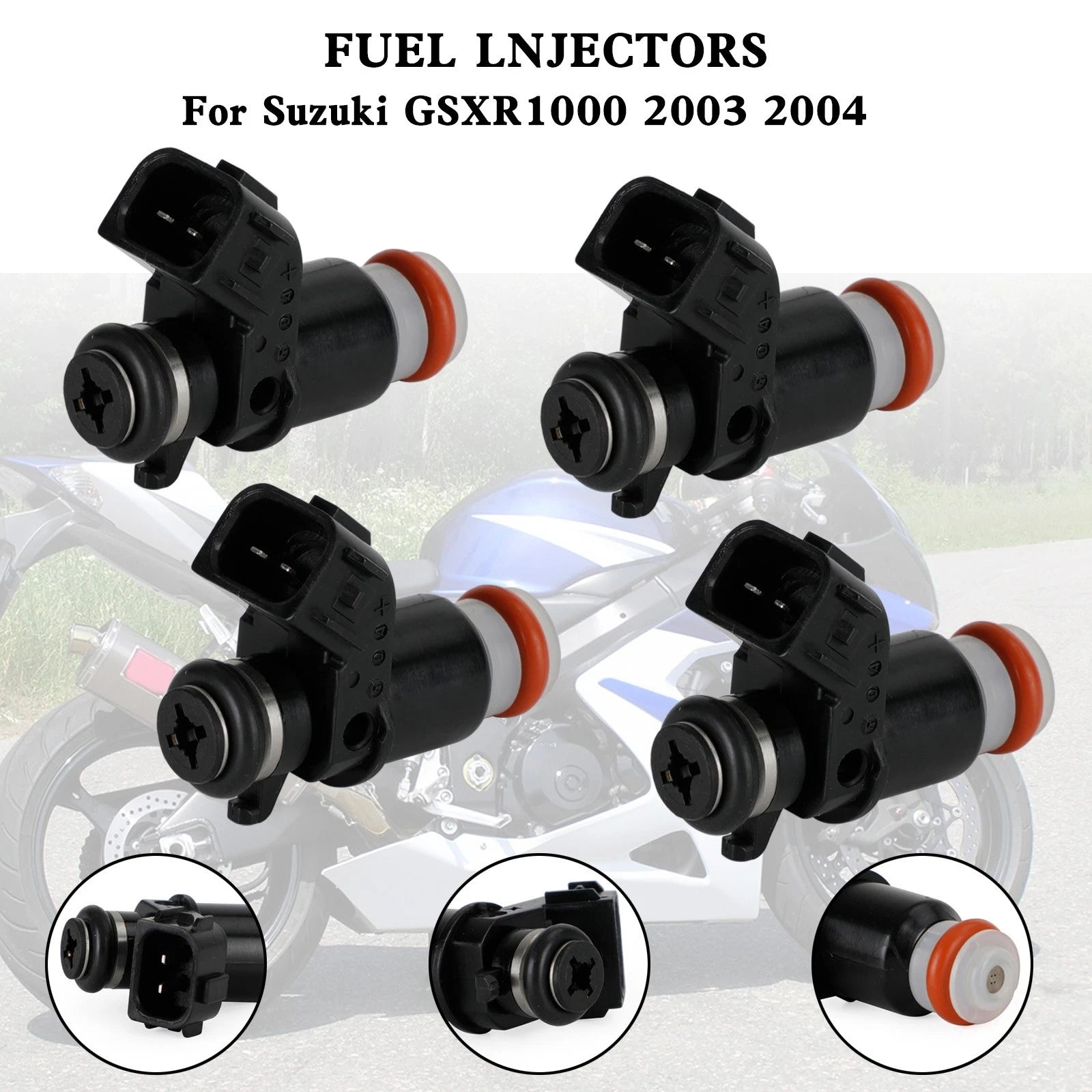 Set of 4 Fuel Injector Repair 15710-10G00 for Suzuki GSXR1000 (2003–2004)