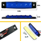 Set of 6 Waterproof Blue LED Side Marker Lights for Trucks Vans RVs