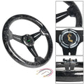 14" 340mm Deep Dish 6 Bolt Steering Wheel with Horn Button for Universal