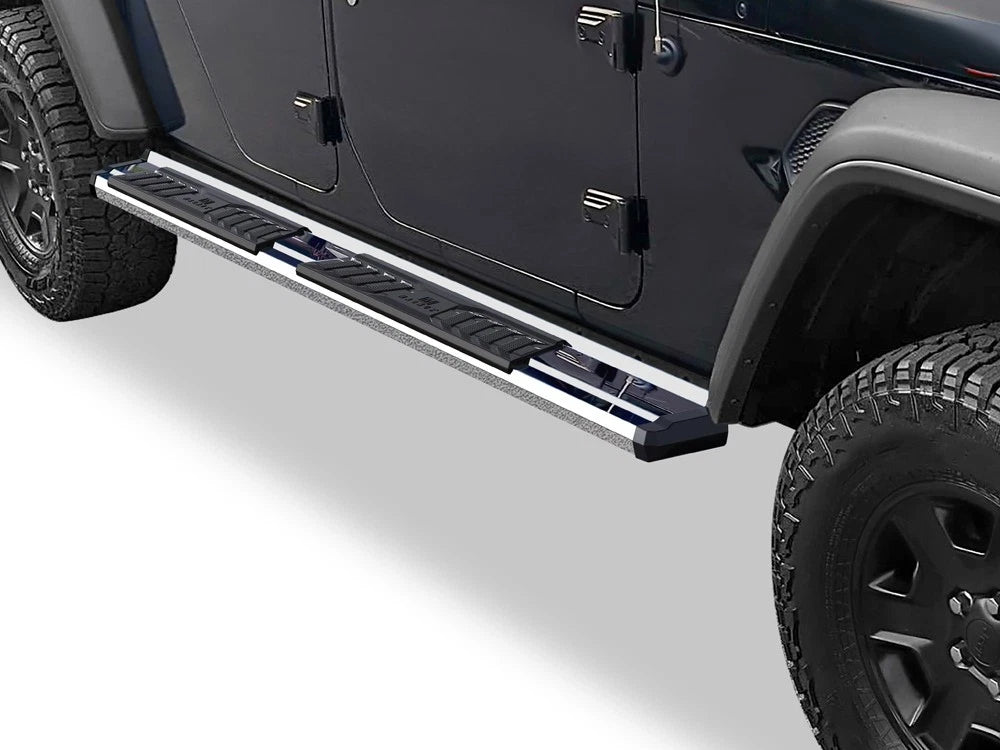 Set of 2 Chrome Nerf Bar Steps for Jeep Gladiator (2020–2026)