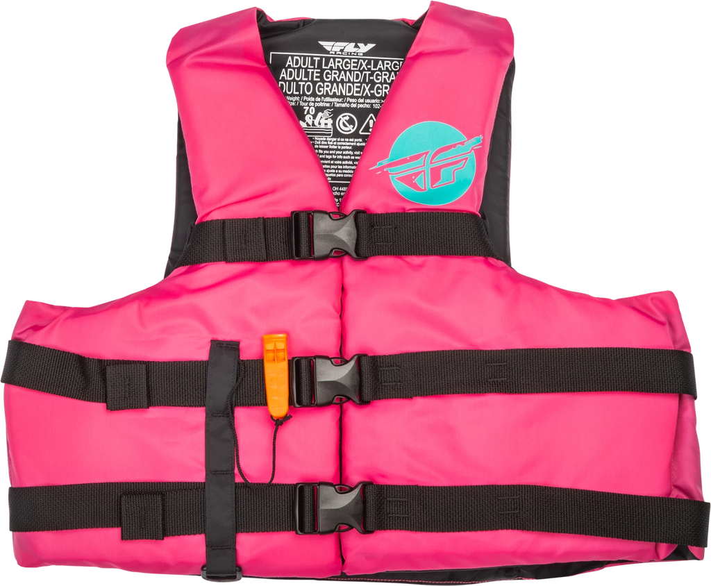 3X Flotation Vest for Watercraft (221-304143X) Neon Pink/Teal