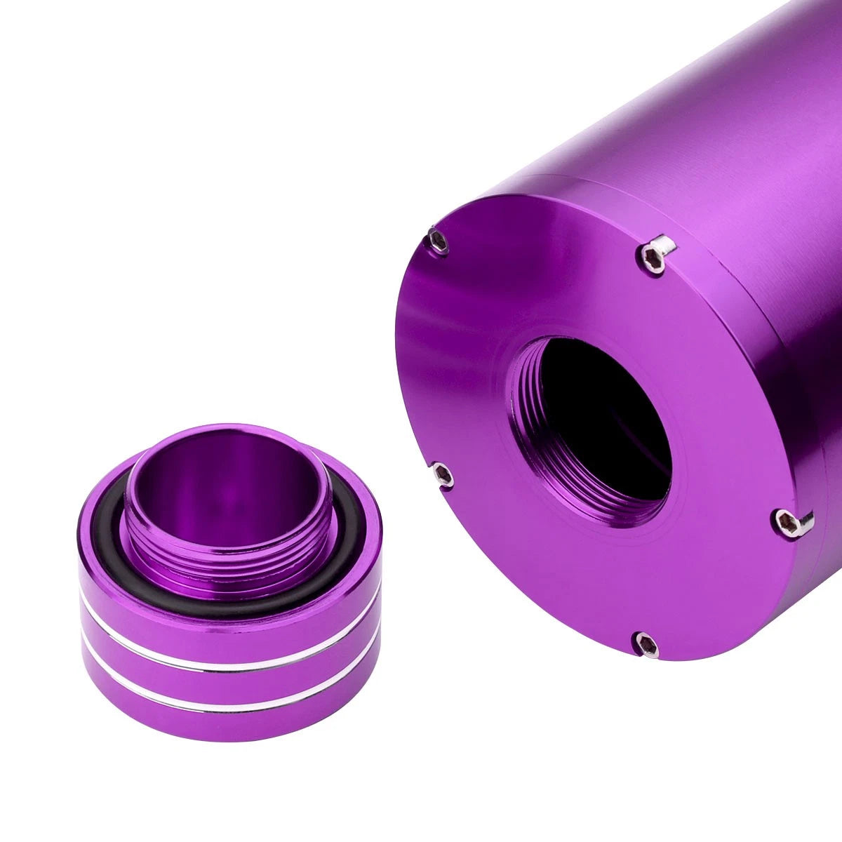 8.5" x 3" Anodized Aluminum Coolant Recovery Overflow Tank with 3/8" Hose