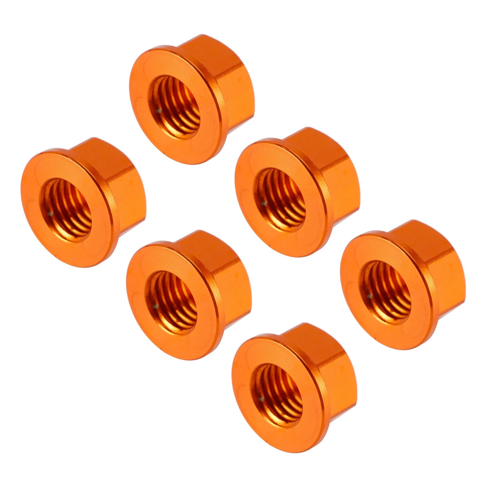 6 Pack M10X1.5mm Aluminum Rear Sprocket Flange Nuts for Motorcycle