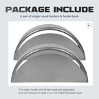 Set of 2 Single Axle Trailer Fenders for 14" 15" 16" Wheels